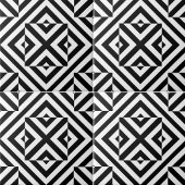 白黒のオペアートストライプの幾何学的パターン タイル