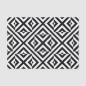 白黒のオペアートストライプの幾何学的パターン 薄葉紙 (正面)