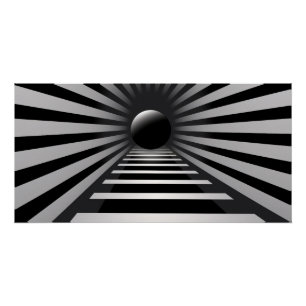 白黒のオペアート ポスター
