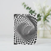 白黒のオペアート ポストカード (スタンド正面)