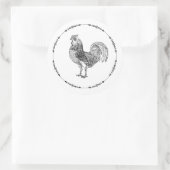 白黒のオンドリ ラウンドシール (バッグ)