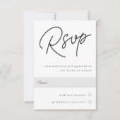 白黒のオーバーサイズのスクリプ伝統的ト 出欠カード (正面)