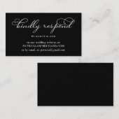 白黒のオ結婚ンラインRSVP 名刺 (正面/裏面)
