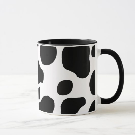 白黒のカウコーヒーマグ マグカップ (右)