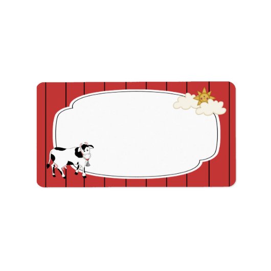 白黒のカウラベル ラベル (正面)