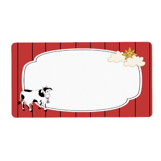 白黒のカウラベル ラベル (正面)