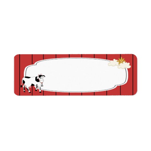 白黒のカウラベル ラベル (正面)