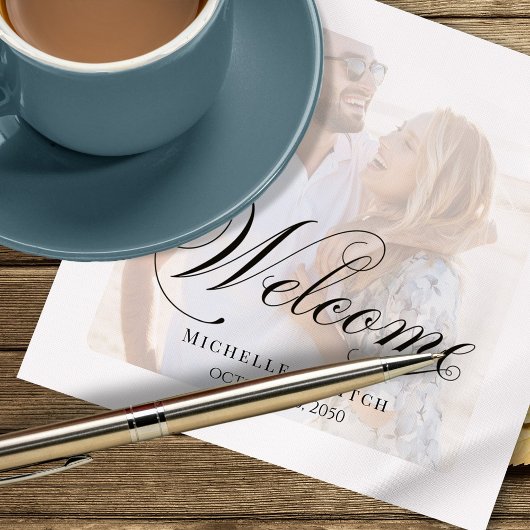 白黒のカクテル結婚の写真 スタンダードカクテルナプキン