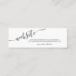 白黒のカジュアルなタイポグラフィの結婚式のウェブサイト スキニー名刺