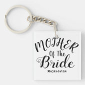 白黒のカスタマイズされた花嫁の母B キーホルダー (正面)
