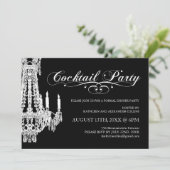 白黒のカスタマイズ可能なパーティの招待状 招待状 (スタンド正面)