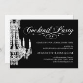 白黒のカスタマイズ可能なパーティの招待状 招待状 (正面/裏面)