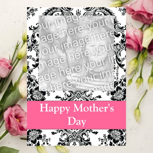 白黒のカスタマイズ可能な写真 カード