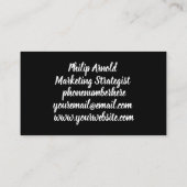 白黒のカスタマイズ可能な名刺 名刺 (裏面)