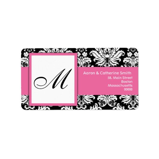 白黒のカスタマイズ可能住所 シール (正面)