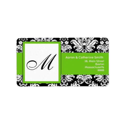 白黒のカスタマイズ可能住所 シール (正面)