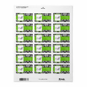 白黒のカスタマイズ可能住所 シール (フルシート)