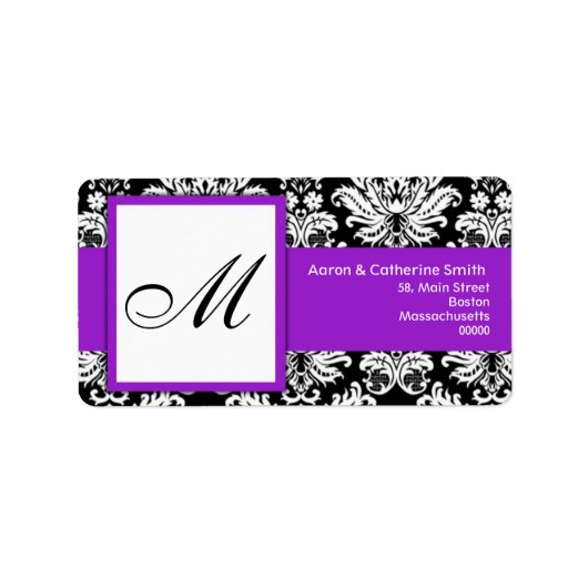 白黒のカスタマイズ可能住所 シール (正面)