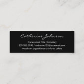 白黒のカスタムな個人的な社会的なか専門 スキニー名刺 (裏面)