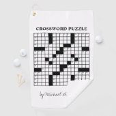 白黒のカスタムクロスワードパズル面白グッズ ゴルフタオル (インサイチュ)