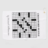 白黒のカスタムクロスワードパズル面白グッズ ゴルフタオル (横)