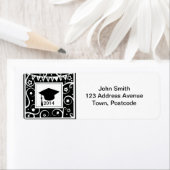 白黒のカスタム卒業 ラベル (インサイチュ)