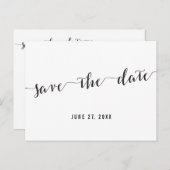 白黒のカスタム日付はがきを保存 案内ポストカード (正面/裏面)