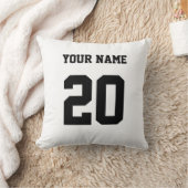 白黒のカスタム番号と名前 クッション (ブランケット)