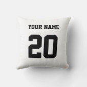 白黒のカスタム番号と名前 クッション (裏面)