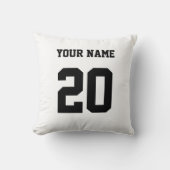 白黒のカスタム番号と名前 クッション (正面)