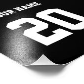 白黒のカスタム番号と名前 フォトプリント (角)