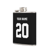 白黒のカスタム番号と名前 フラスク (左)