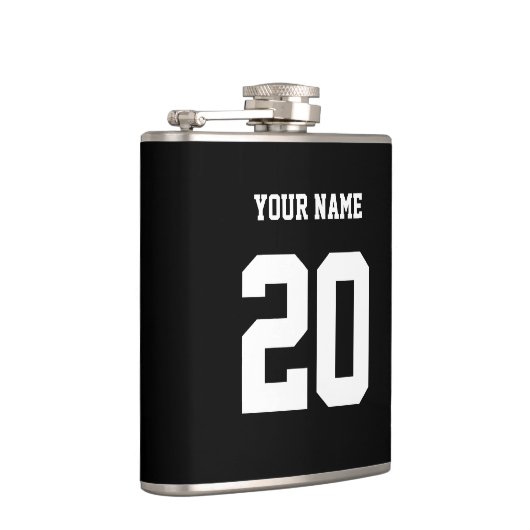 白黒のカスタム番号と名前 フラスク (右)