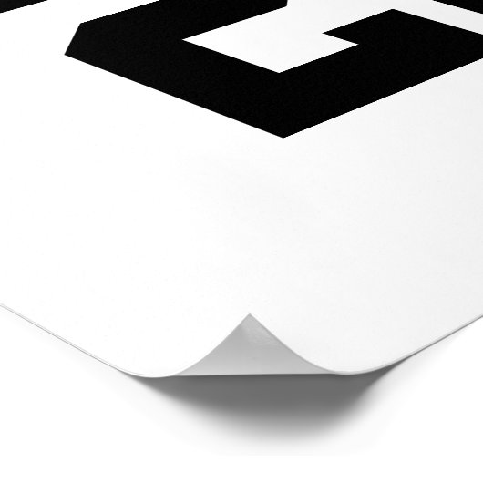 白黒のカスタム番号と名前 ポスター (角)