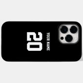 白黒のカスタム番号と名前 Case-Mate iPhoneケース (裏面 (横))