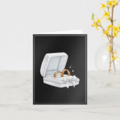 白黒のカップルのリング結婚の カード (黄色い花)