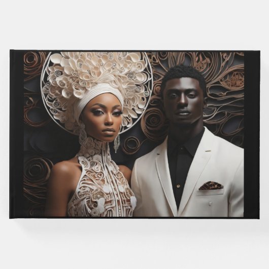 白黒のカップルオウム ゲストブック (正面)