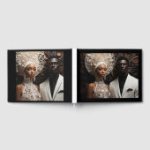 白黒のカップルオウム ゲストブック (全面)