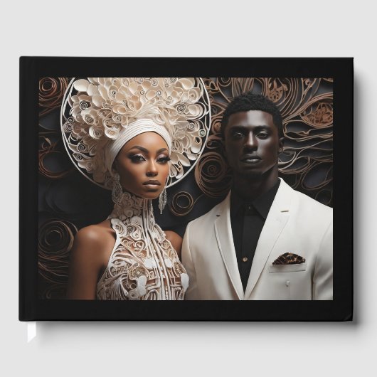 白黒のカップルオウム ゲストブック (正面)