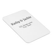 白黒のカップル名住所市区町村州シンプル マグネット (右側)