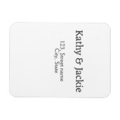 白黒のカップル名住所市区町村州シンプル マグネット (横)