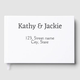 白黒のカップル名 住所 都市 州 シンプル ゲストブック