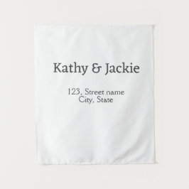 白黒のカップル名 住所 都市 州 シンプル タペストリー