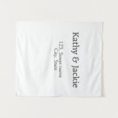 白黒のカップル名 住所 都市 州 シンプル タペストリー (正面(横))