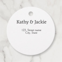 白黒のカップル名 住所 都市 州 シンプル フェイバータグ