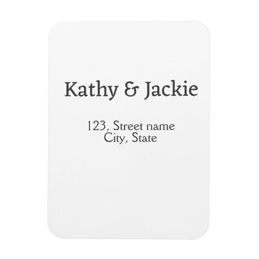 白黒のカップル名 住所 都市 州 シンプル マグネット (縦)