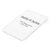 白黒のカップル名 住所 都市 州 シンプル マグネット (左側)