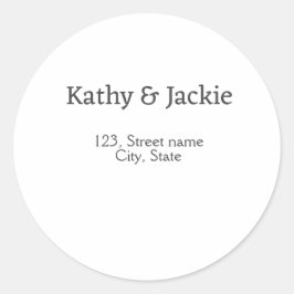 白黒のカップル名 住所 都市 州 シンプル ラウンドシール