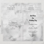 白黒のカトリック式結婚式プログラム (正面/裏面)