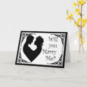 白黒のカメオカードと結婚してくれないか カード (黄色い花)